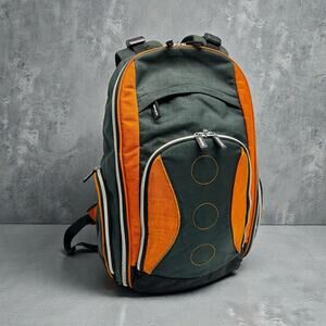 IKEA Family Charcoal Orange 2 In 1 Double Backpack Padded Discontinued Rare